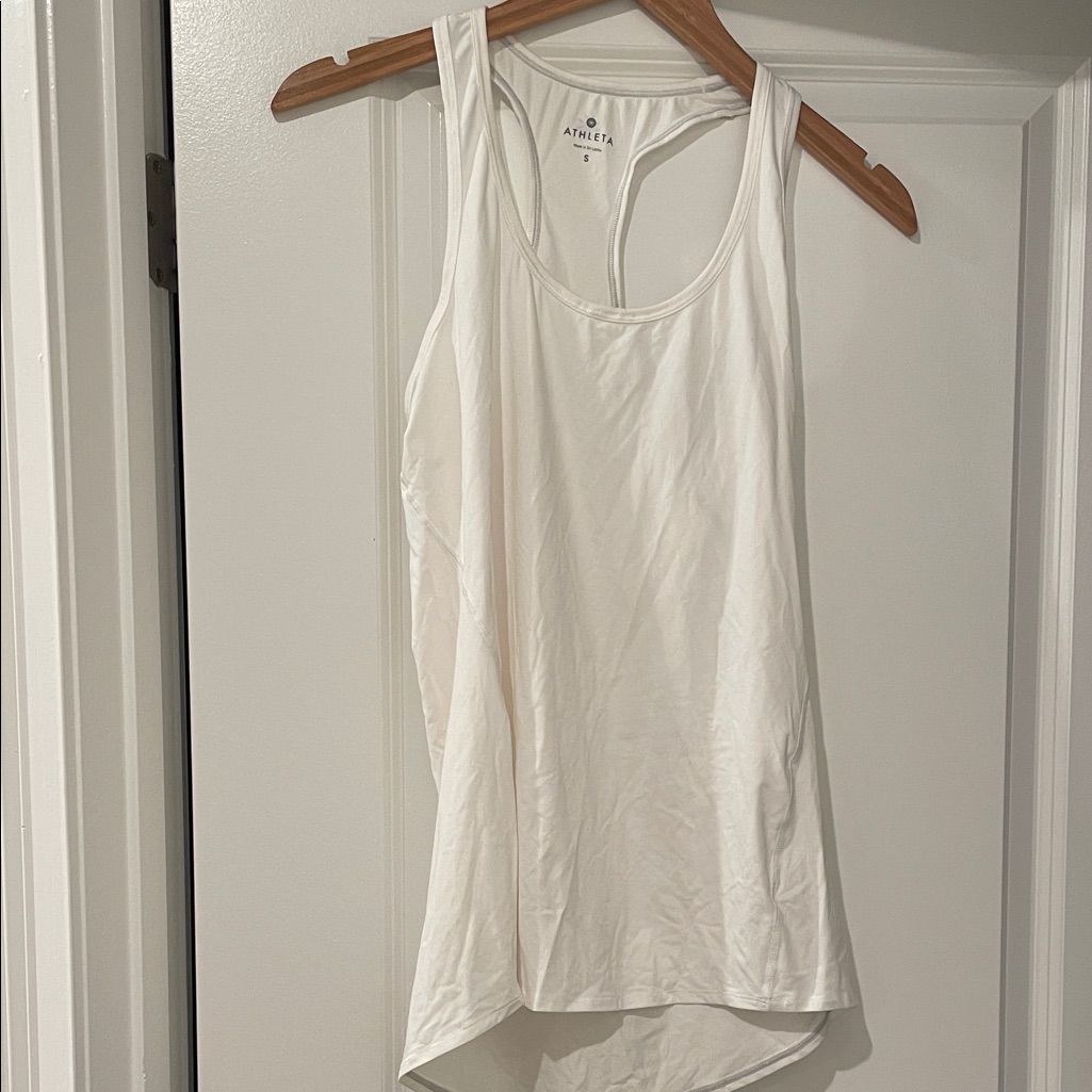 Athleta White Racerback Tank Top Small